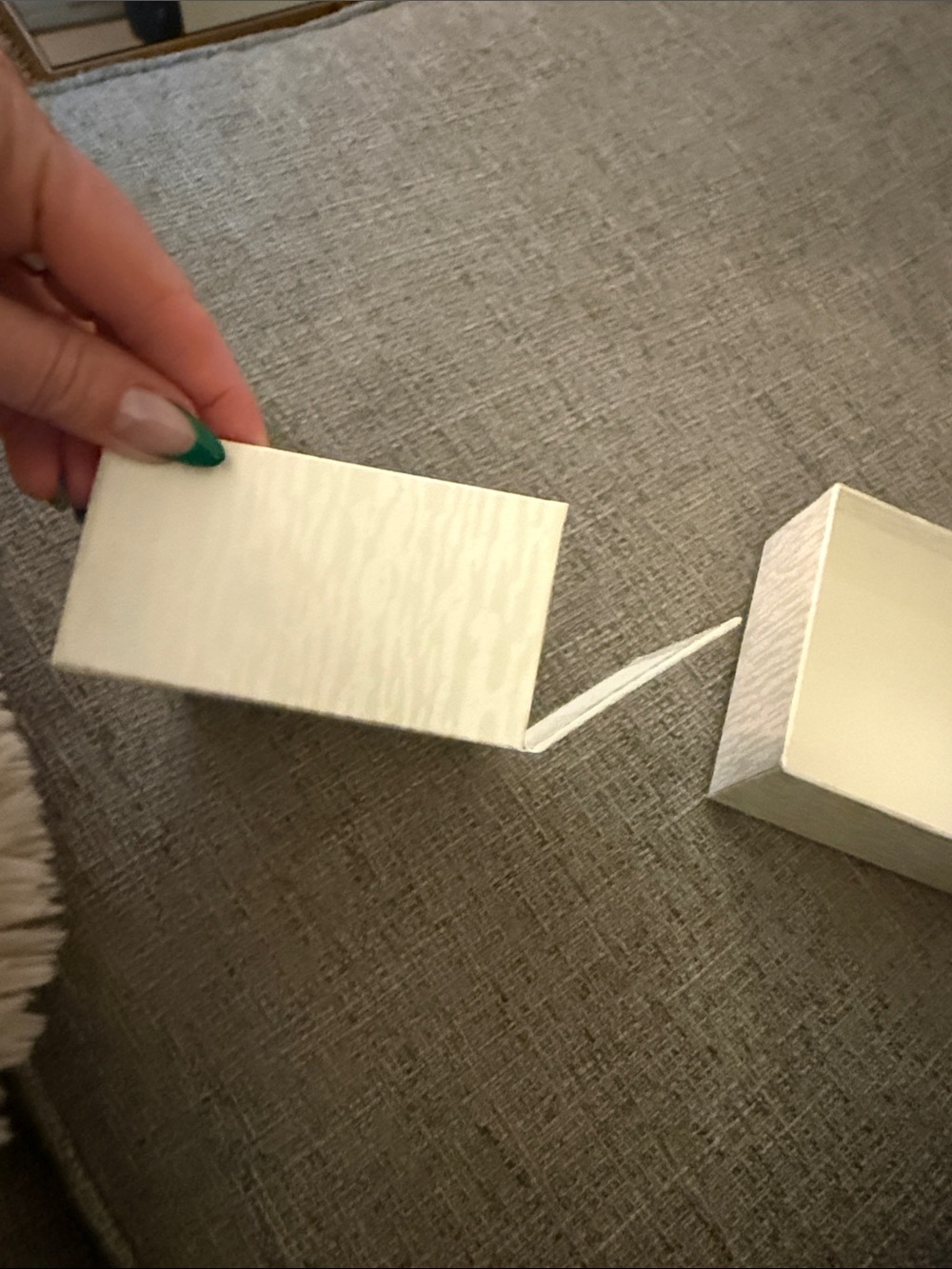 Mikimoto Cream Textured Jewelry Box with Subtle Pattern - Picture 5 of 5